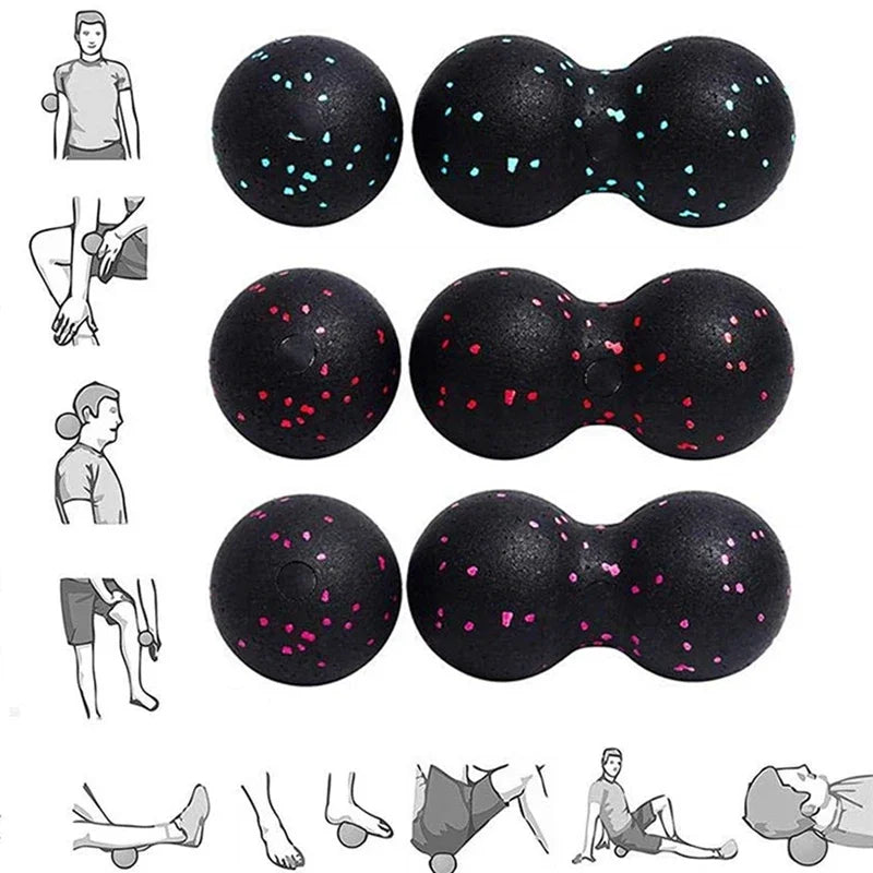 Women Yoga Roller Foam Block Yoga Equipment Peanut Ball Set Block Peanut Massage Roller Ball Therapy Relax Exercise Fitness