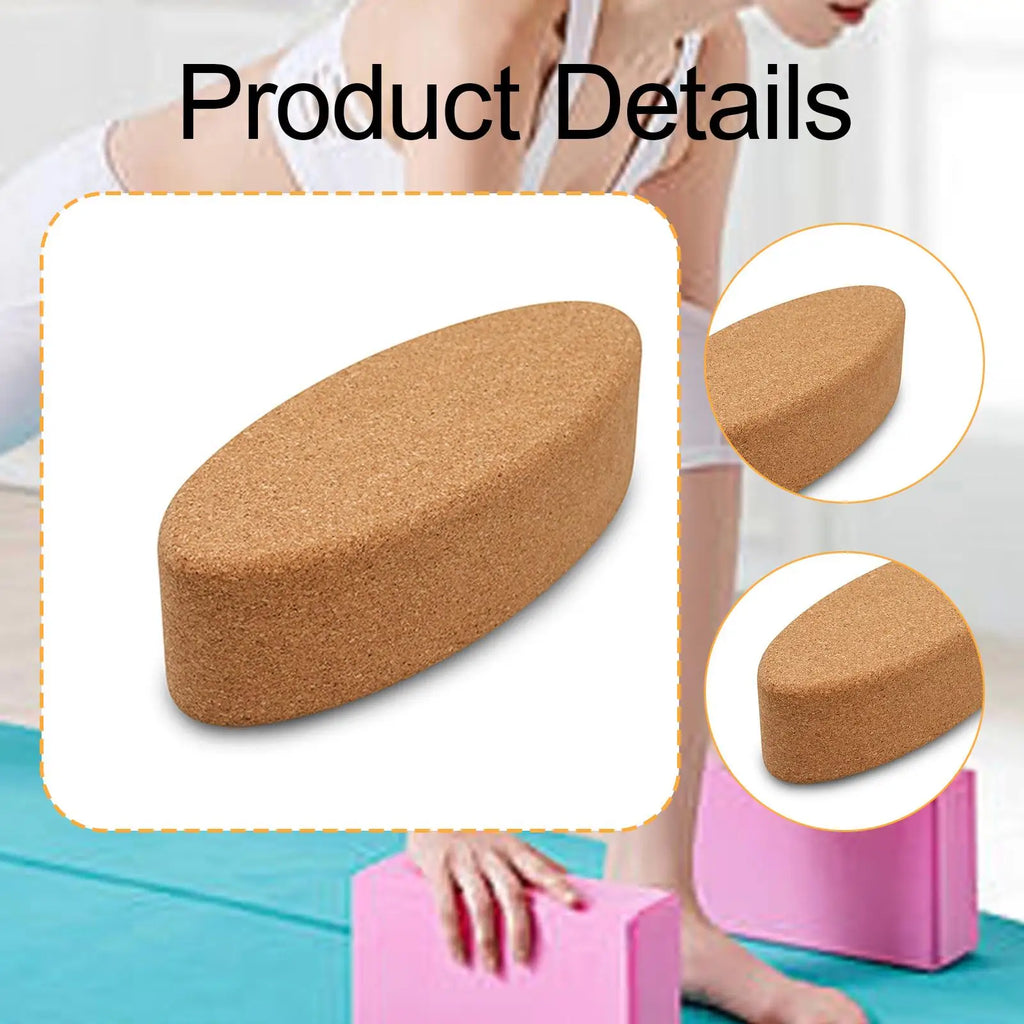 Cork Exercise Block Premium Supportive Yoga Prop Soft Lightweight Brick for Fitness Pilates Training