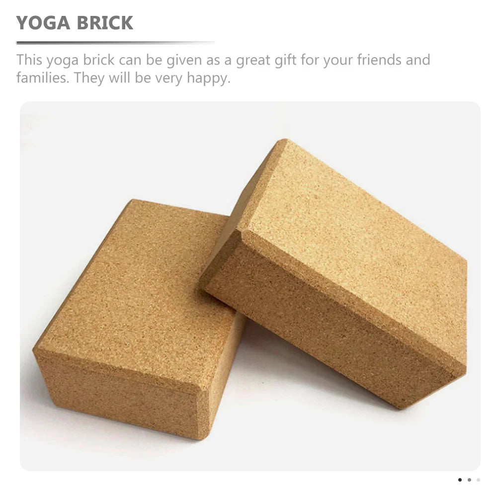 1Pc Yoga Blocks High Density Natural Cork Fitness Training Equipment Durable Dancing Supplies Abdominal Tool Non Slip Exercise