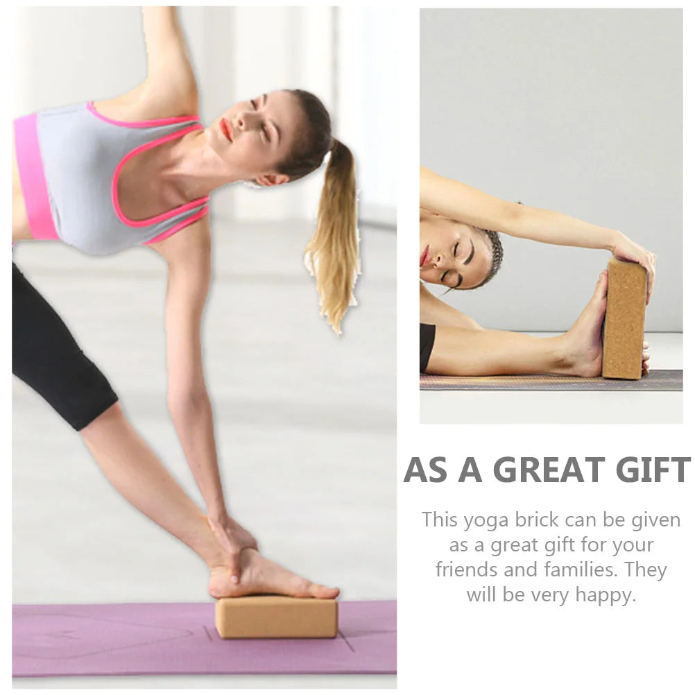 1Pc Yoga Blocks High Density Natural Cork Fitness Training Equipment Durable Dancing Supplies Abdominal Tool Non Slip Exercise