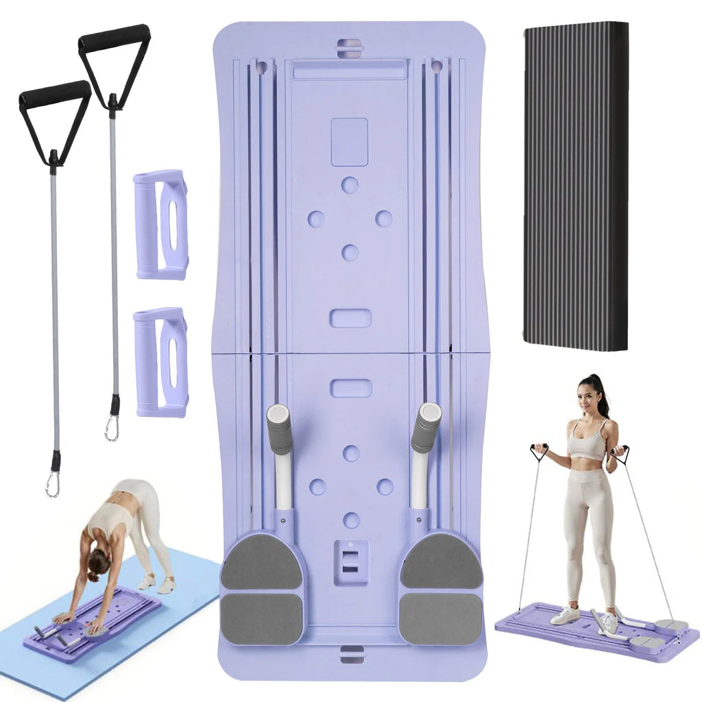 Pilate Board At Home Pilates Board Foldable 4-in-1 Exercise  Wheel Roller Exercise Equipment for Home Gym Workout  Trainer