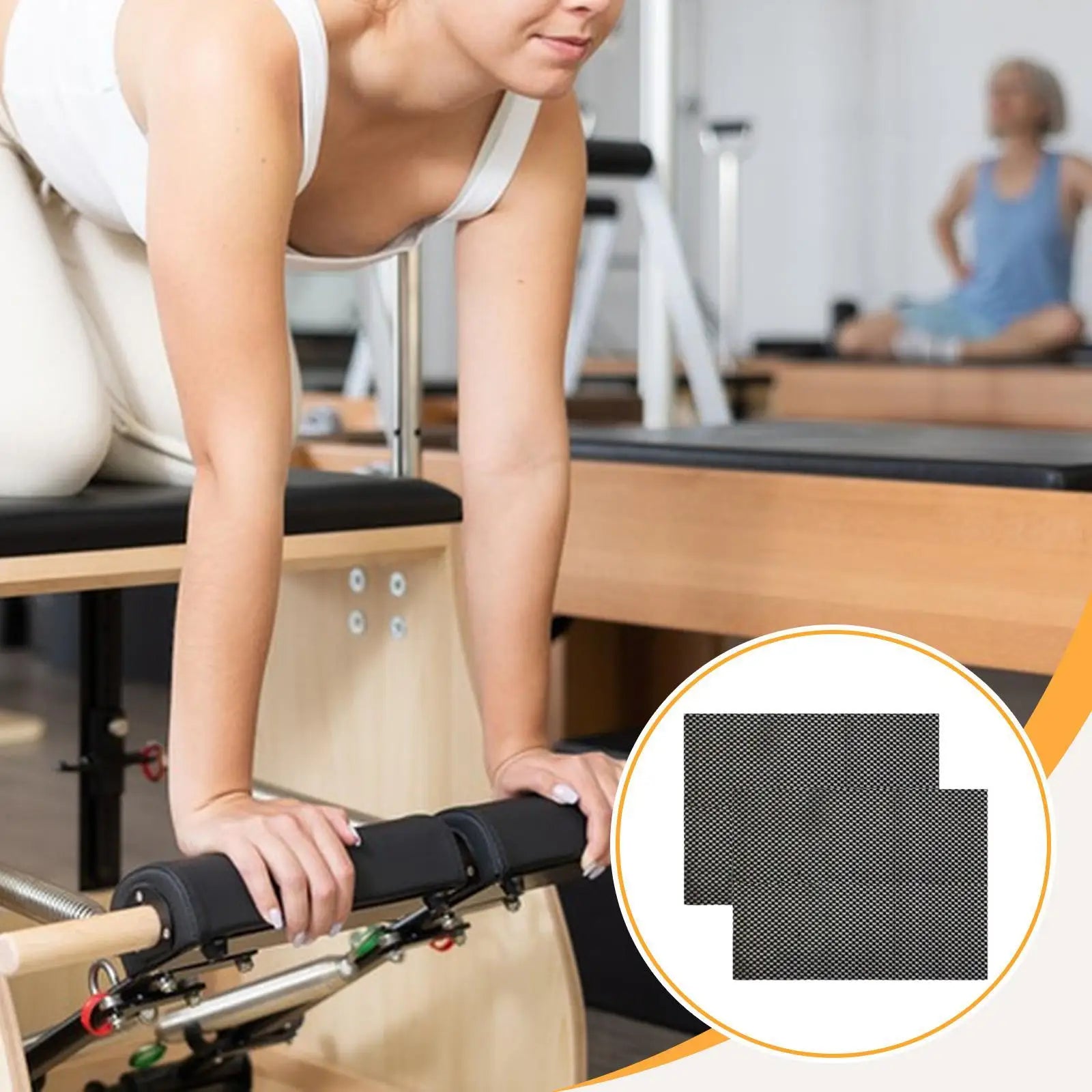 1 Pair Pilates Nonslip Mat for Women Men Lightweight Anti Skid Grippy Pad for Exercise Body Building Home Gym Weight Training