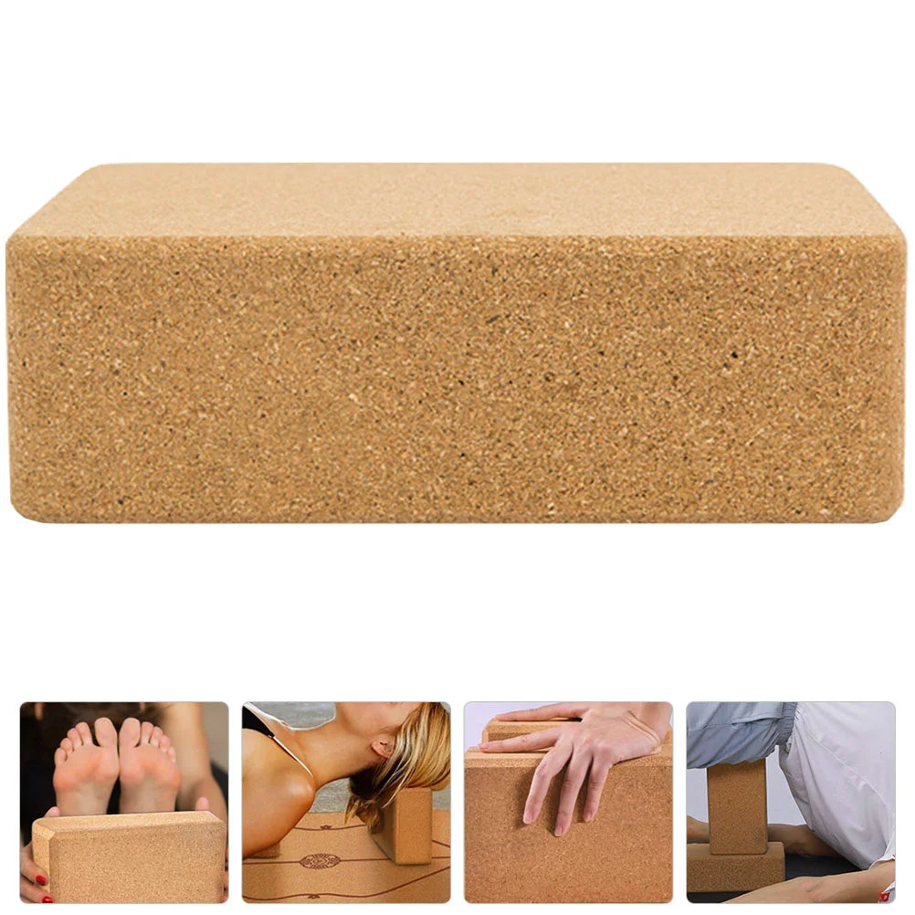 1Pc Yoga Blocks High Density Natural Cork Fitness Training Equipment Durable Dancing Supplies Abdominal Tool Non Slip Exercise